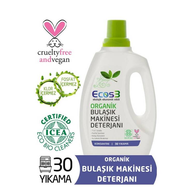 Ecos3 Ekolojik ve Organik Bulaşık Makinesi Deterjanı (750ml - 30 Yıkama)