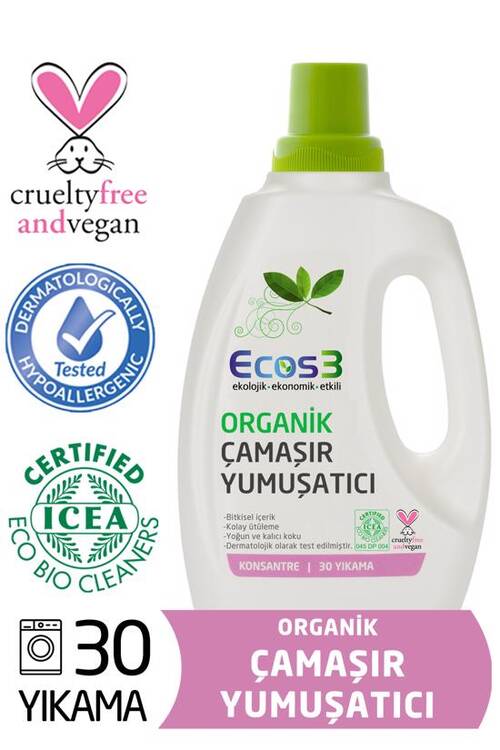 Ecos3 Organik ve Vegan Çamaşır Yumuşatıcı (750 ml - 30 Yıkama)