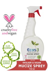 Ecos3 Ekolojik ve Vegan Mucize Spray Tüm yüzeyler için 750 ML - Thumbnail