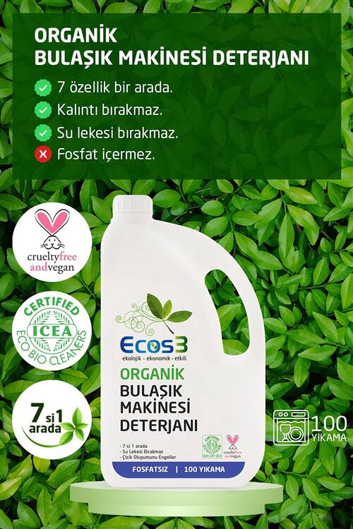 Ecos3 Organik Bulaşık Yıkama Seti (2 X 2,5 Lt)