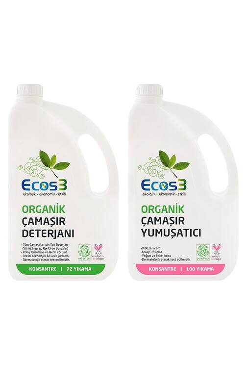 Ecos3 Organik Çamaşır Yıkama Seti (2 X 2,5 Lt)