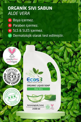 Ecos3 Organik Sıvı Sabun Aloevera (2500 ml)
