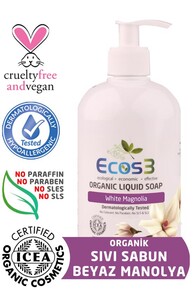 Ecos3 - Ecos3 Organik Sıvı Sabun-Beyaz Manolya 500 ml Ecos3 - Ecos3 Organik Sıvı Sabun-Beyaz Manolya 500 ml