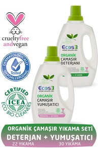 Ecos3 - Ecos3 Organik Sıvı Çamaşır Deterjanı + Çamaşır Yumuşatıcı