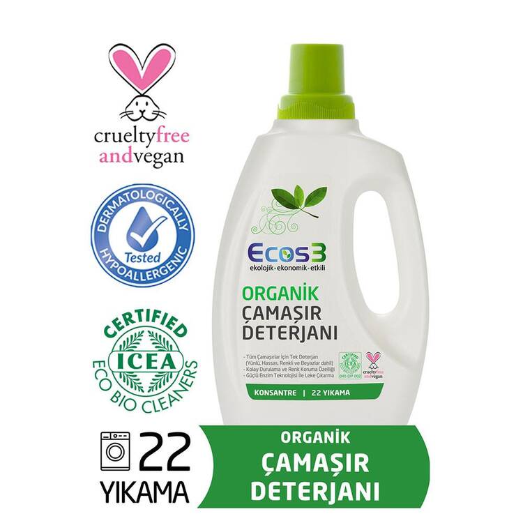 Ecos3 Organik Ultra Konsantre Sıvı Çamaşır Deterjanı 750 ml