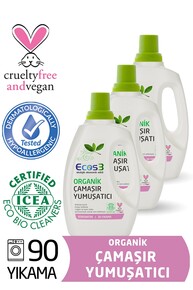 Ecos3 - Ecos3 Organik Konsantre Çamaşır Yumuşatıcı 3’lü Set 90 Yıkama