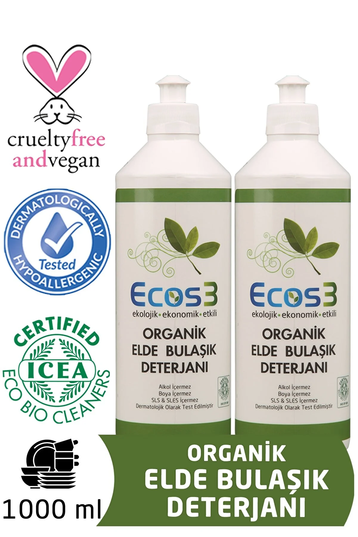 Ecos3 Organik Elde Bulaşık Deterjanı 2’li Set -2 x 500 ml