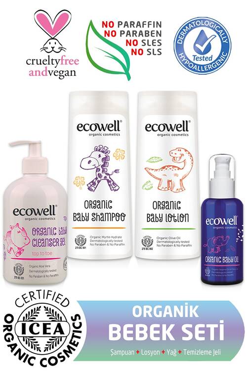 Ecowell Organik Bebek Bakım Seti ( 4 Ürün)