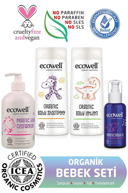 Ecowell Organik Bebek Bakım Seti ( 4 Ürün)