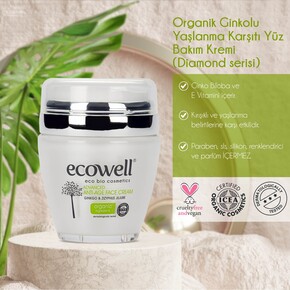 Ecowell Diamond Serisi Ginkolu Yaşlanma Karşıtı Yüz Bakım Kremi 50 ml - Thumbnail