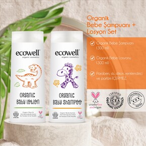 Ecowell Organik Bebe Şampuanı + Losyonu Set 2x300 ml - Thumbnail