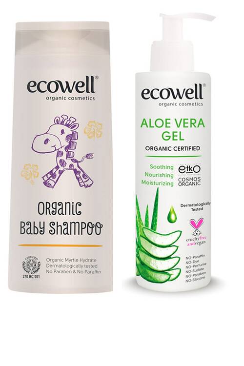 Ecowell Organik Bebek Şampuanı 300 ml + Organik Aloevera Jel 200 ml