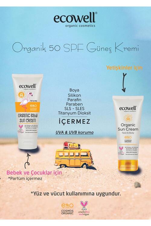 Ecowell Organik Güneş Kremi Seti 50 Spf (Bebek + Yetişkin)