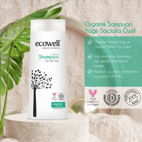 Ecowell Organik İçerikli Şampuan (300 ml) Yağlı Saçlara Özel - Thumbnail