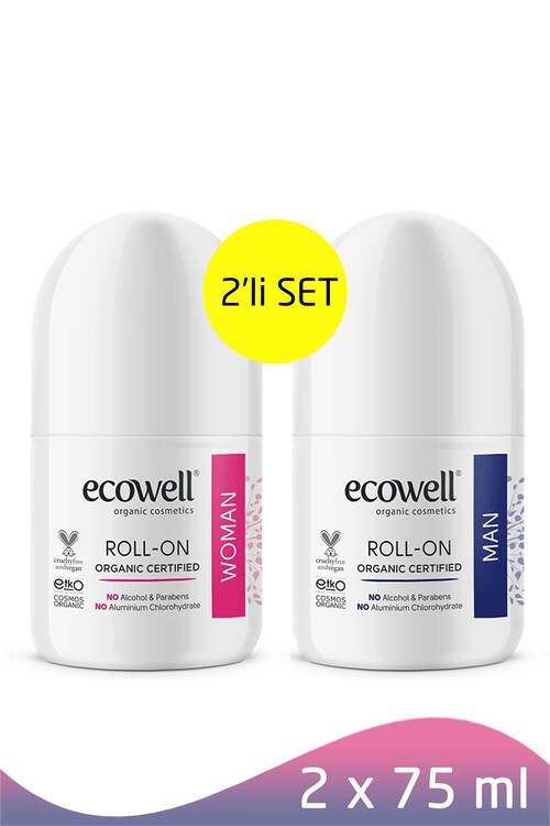 Ecowell Organik Roll-on Kadın + Erkek Set (2 X 75 ml) SET