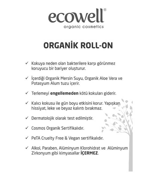 Ecowell Organik Roll On Deodorant (Kadın) 75 ml