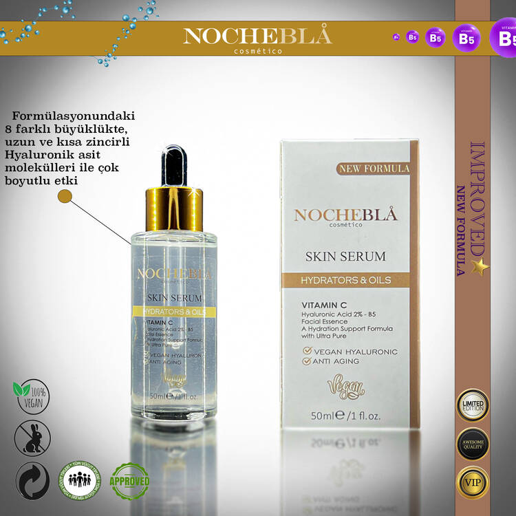 NOCHEBLA Vegan Yaşlanma Karşıtı Hyaluronik Asit Cilt Serumu (50 ml)