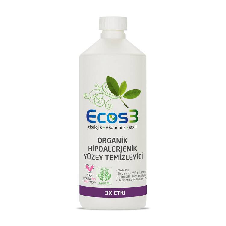 Ecos3 Ekolojik ve Organik & Hipoalerjenik Yüzey Temizleyici (1000 ml)