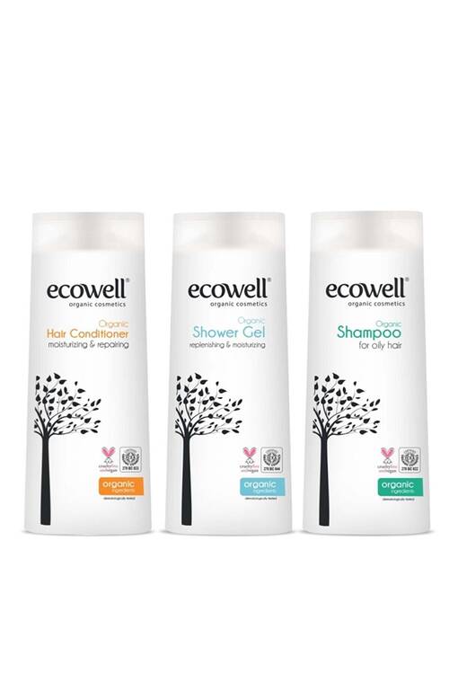 Ecowell Organik Duş Bakım Seti (4689) (Şampuan + Saç Kremi + Duş Jeli)