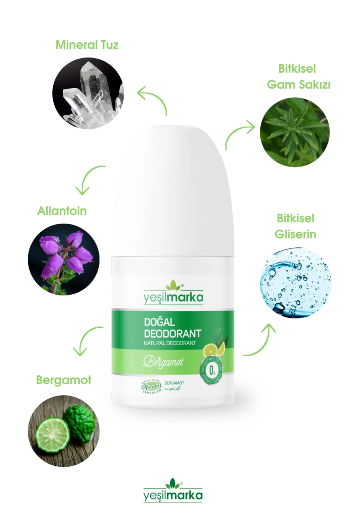 Yeşilmarka Doğal Bergamot Kokulu Deodorant 50 ml - Thumbnail