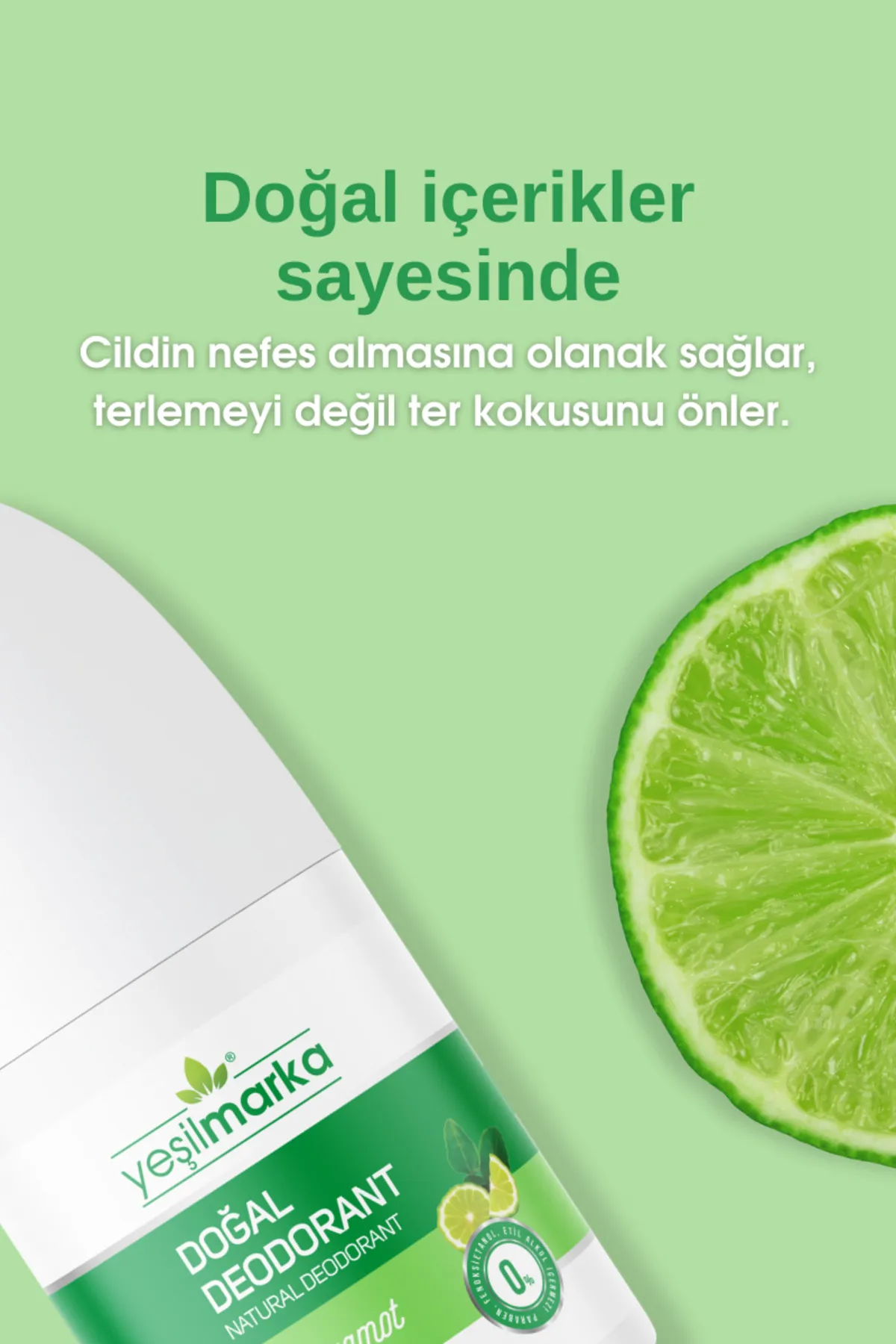 Yeşilmarka Doğal Bergamot Kokulu Deodorant 50 ml - Thumbnail