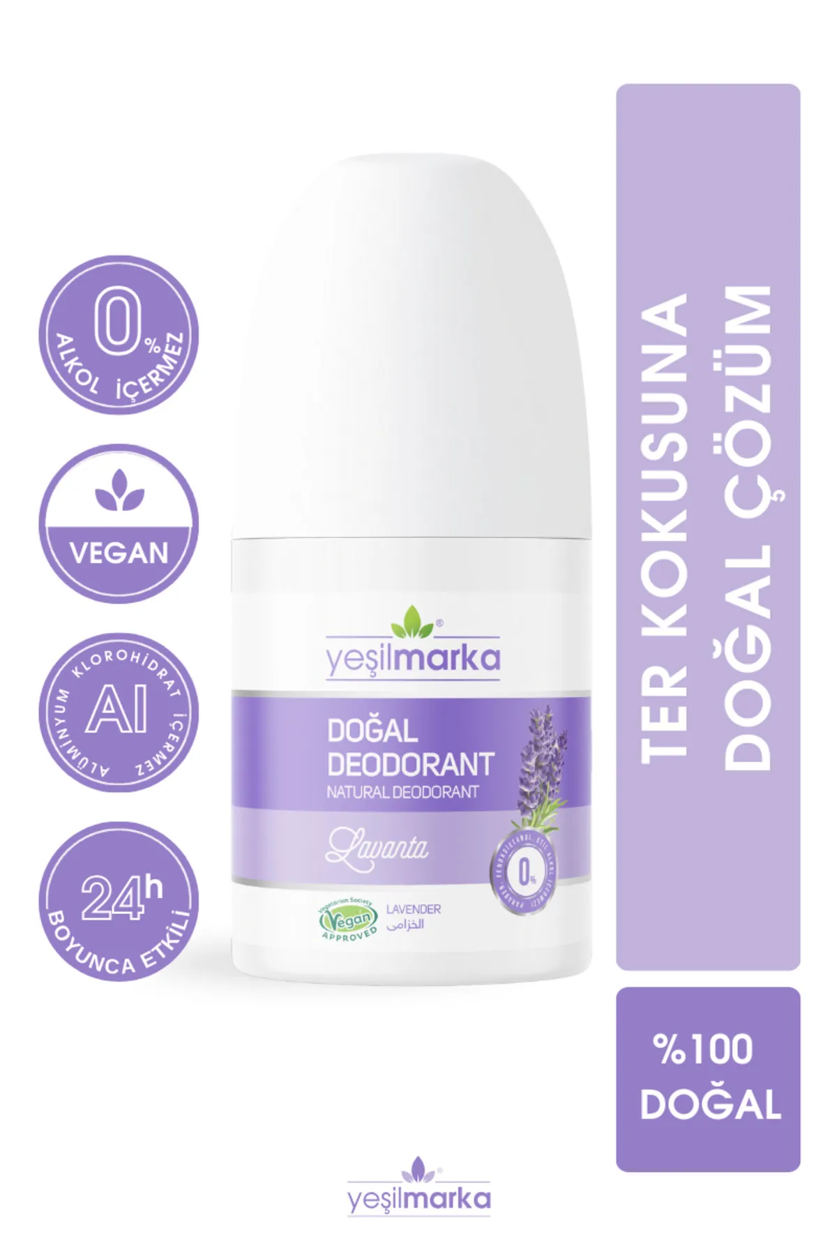 Yeşilmarka Doğal Deodorant - Lavanta Kokulu (50 ml) - Thumbnail