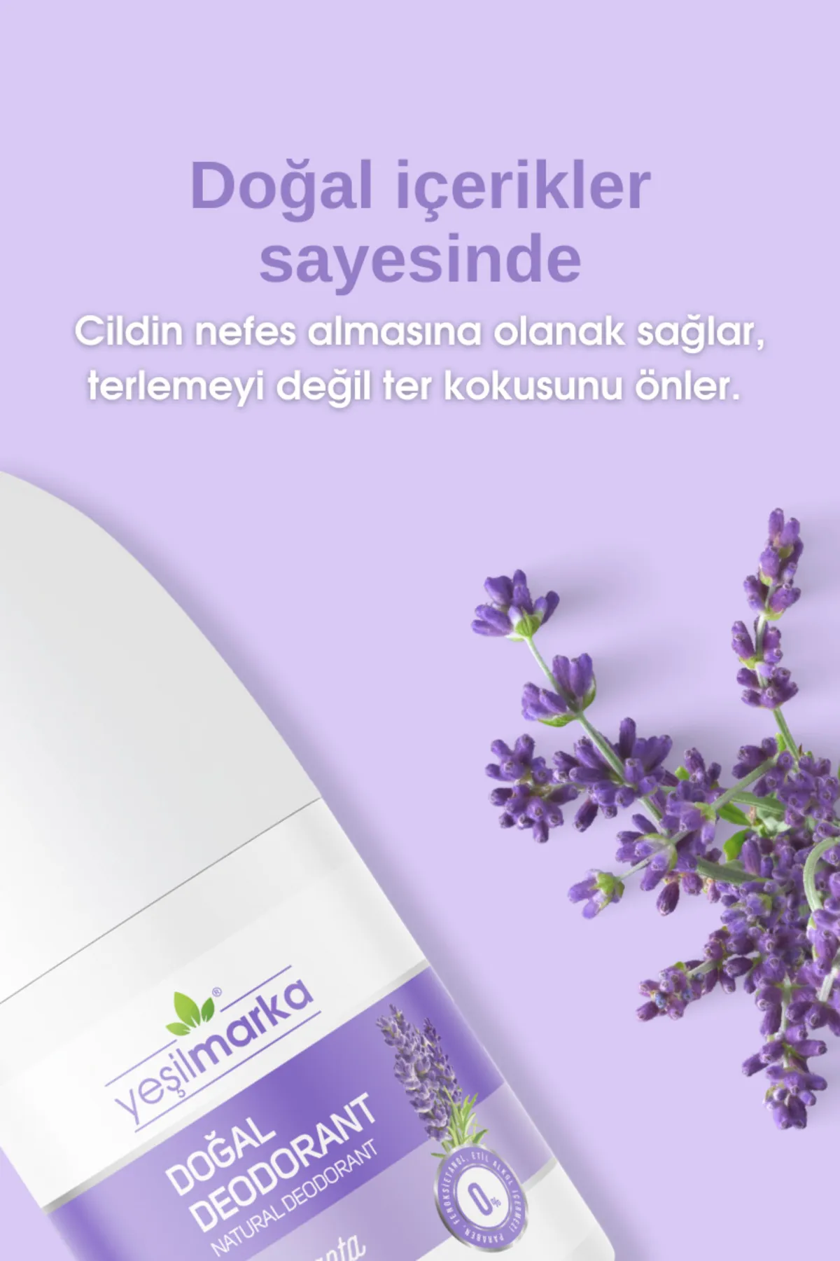 Yeşilmarka Doğal Deodorant - Lavanta Kokulu (50 ml) - Thumbnail