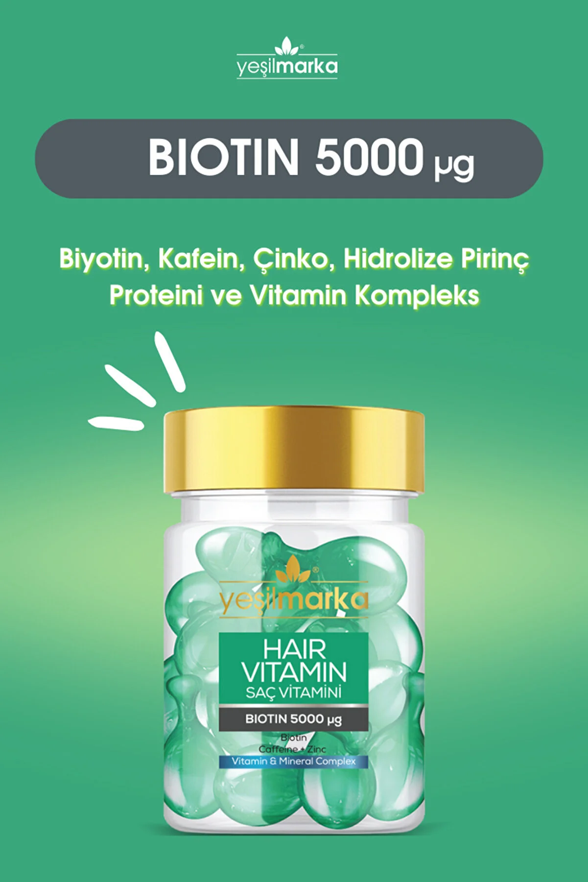 Yeşilmarka Saç Vitamini / Hair Vitamin - Biotin 5000 - Thumbnail