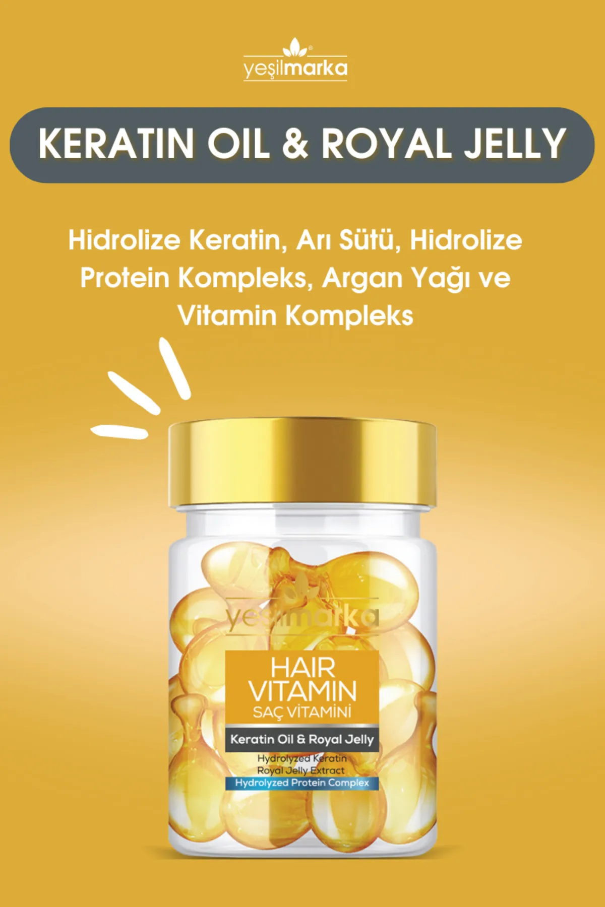 Yeşilmarka Saç Vitamini / Hair Vitamin - Keratin Oil & Royal Jelly